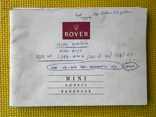 1994 Rover Mini Mayfair Automatic En venta (imagen 169 de 194)