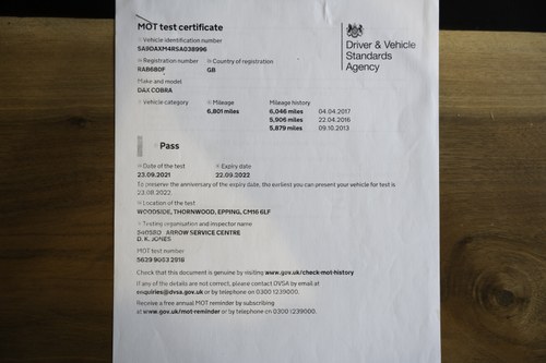 1967 Dax Tojeiro Cobra 3.5L V8 EFI In vendita (immagine 113 di 129)