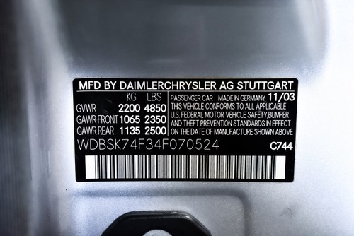 2004 Mercedes-Benz R230 SL55 AMG "Glass Sunroof" Convertible 5,5L V8 In vendita (immagine 83 di 92)