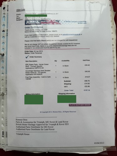 1973 Triumph TR6 LHD till salu (bild 163 av 183)