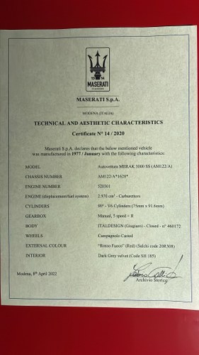 1977 Maserati Merak SS For Sale (picture 46 of 52)