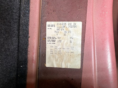 2001 Volkswagen Polo Mk3 1.6 GTI till salu (bild 340 av 363)