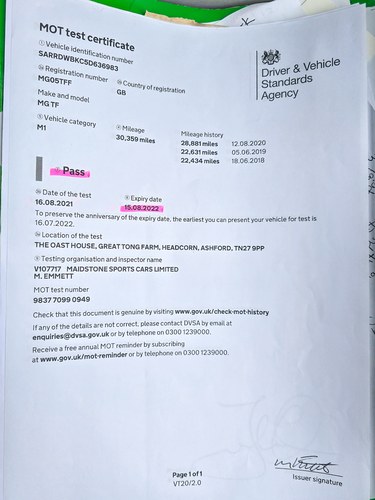 2005 MG TF 135 For Sale (picture 248 of 280)