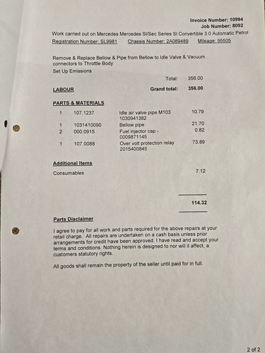 1988 Mercedes-Benz R107 300SL For Sale (picture 285 of 295)