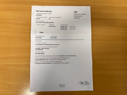 1975 Rolls-Royce Silver Shadow I En venta (imagen 155 de 186)