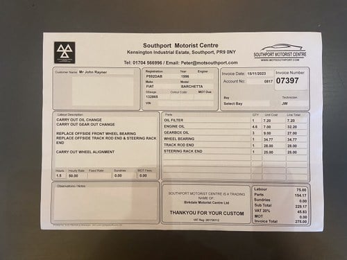 1996 Fiat Barchetta LHD à venda (imagem 134 de 148)