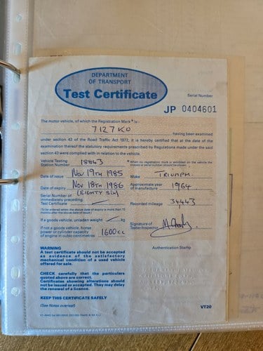 1964 Triumph Vitesse 6 1600 In vendita (immagine 244 di 261)