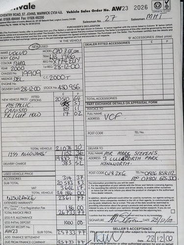 2000 Volvo C70 20V LPT Convertible à vendre (picture 102 of 118)