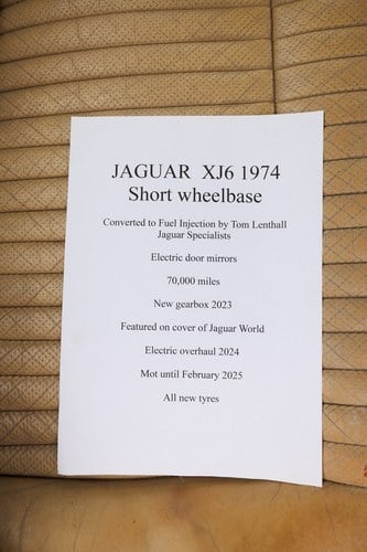 1974 Jaguar XJ6 Series 2 4.2L SWB Fuel Injection In vendita (immagine 273 di 291)