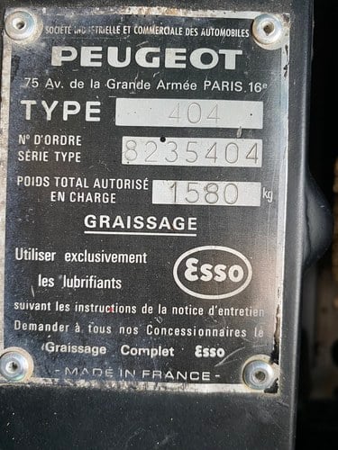 1967 Peugeot 404 In vendita (immagine 23 di 79)