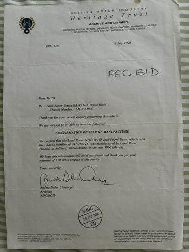 1966 Land Rover Series IIA 88" For Sale (picture 96 of 159)