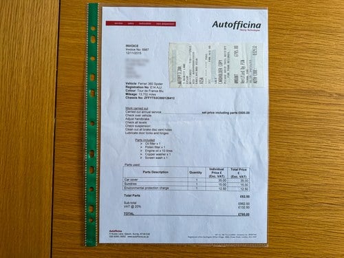 2001 Ferrari 360 Spider - Manual - 20k Miles till salu (bild 125 av 131)