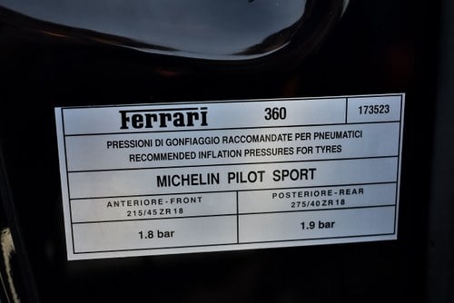 2001 Ferrari 360 Modena Spider "F1" 3,6L V8 à venda (imagem 109 de 133)