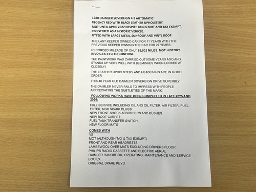1980 Daimler Sovereign 4.2 Series III à venda (imagem 137 de 159)