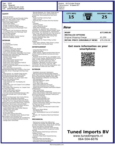 2015 Maserati Ghibli S Q4 Sedan 3,0L V6 For Sale (picture 68 of 68)