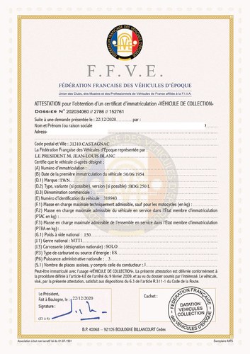 1954 TWN BGL 250L For Sale (picture 24 of 25)