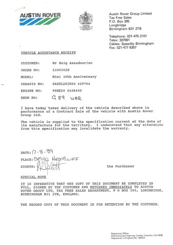 1989 Austin Mini Thirty For Sale (picture 141 of 144)