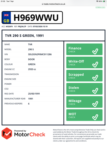 1991 TVR 290 S3 For Sale (picture 47 of 47)