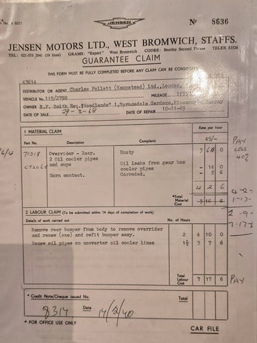1968 Jensen Interceptor Mk1 For Sale (picture 264 of 316)