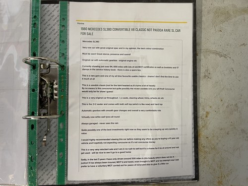 1980 Mercedes-Benz 380SL R107 For Sale (picture 130 of 140)