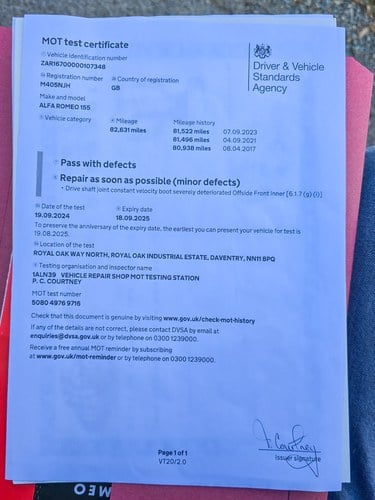 1994 Alfa Romeo 155 TS 1.8 Silverstone à venda (imagem 257 de 260)