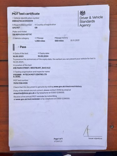 2017 DB Replicas 427SC Aluminium Bodied AC Cobra 427 Replica Roush 468CI 7.7L Te koop (foto 162 van 162)