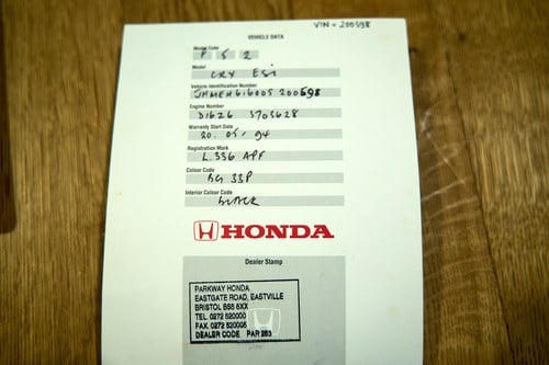 1994 Honda Civic CRX ESi Del Sol En venta (imagen 157 de 167)