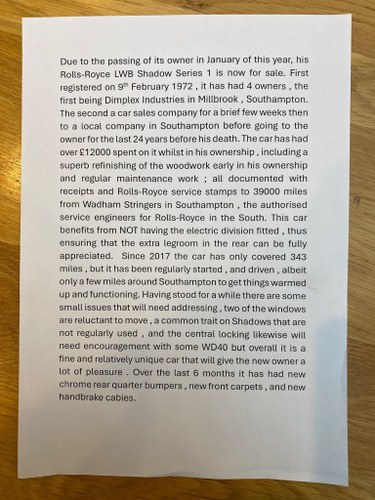 1972 Rolls-Royce Silver Shadow LWB En venta (imagen 145 de 152)