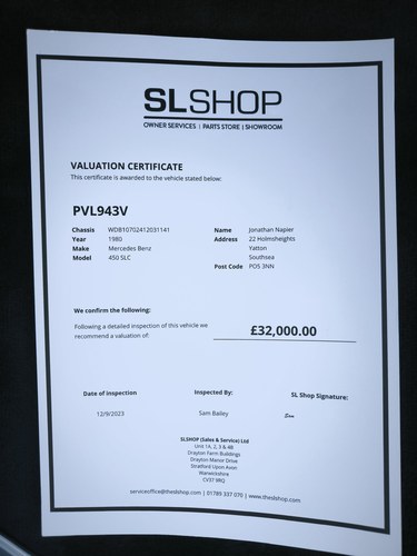 1980 Mercedes Benz 450SLC C107 For Sale (picture 175 of 175)