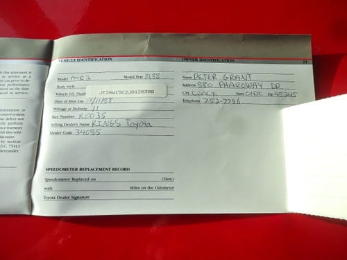 1988 Toyota MR2 Coupe 1,6L I6 (22k miles) Te koop (foto 151 van 152)