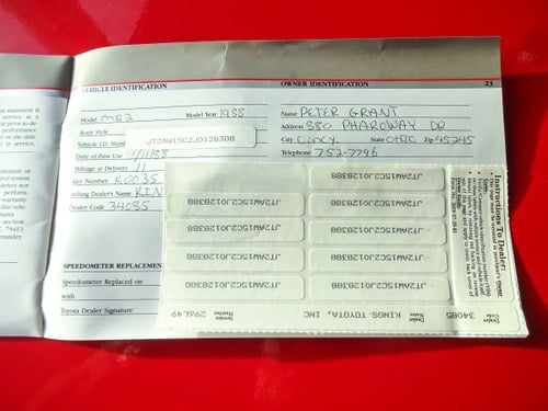 1988 Toyota MR2 Coupe 1,6L I6 (22k miles) Te koop (foto 152 van 152)