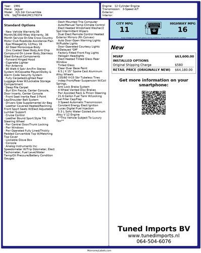 1991 Jaguar XJS V12 Convertible Classic Edition For Sale (picture 130 of 130)