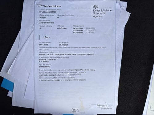 2005 Aston Martin DB9 V12 For Sale (picture 213 of 221)