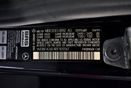 1994 Mercedes-Benz R129 SL600 Convertible 6,0L V12 For Sale (picture 101 of 108)