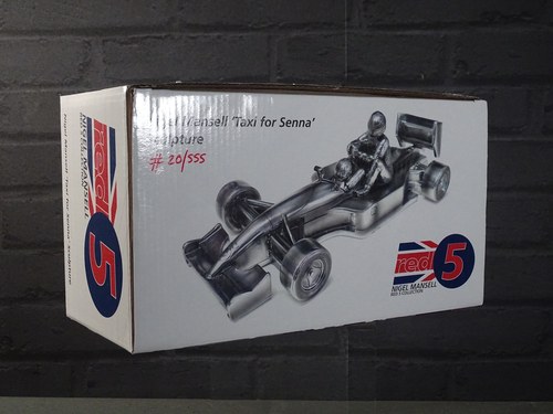 Nigel Mansell chromed “Taxi for Senna” 1/18th sculpture sign For Sale by Auction