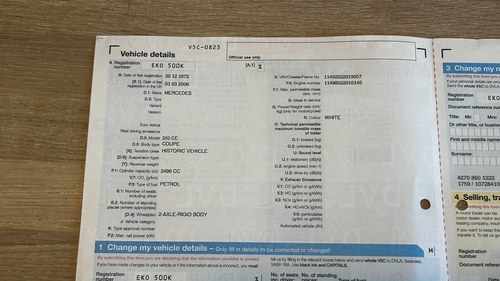 1972 Mercedes-Benz 250 CE W114 For Sale (picture 231 of 240)