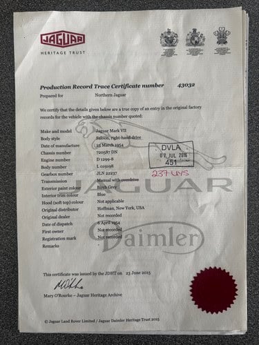 1954 Jaguar Mk VII RHD MOD For Sale (picture 57 of 60)