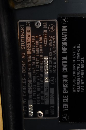 1978 Mercedes-Benz 450 SL R107 For Sale (picture 109 of 162)