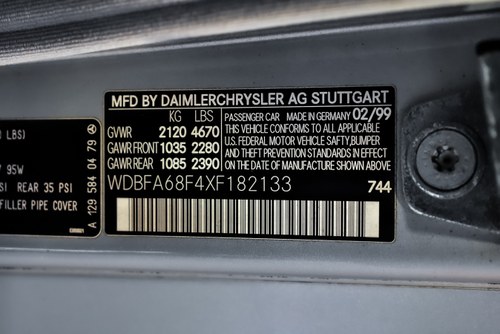 1999 Mercedes-Benz R129 SL500 Convertible 5,0L V8 For Sale (picture 92 of 110)