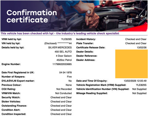 1978 Mercedes-Benz 450SEL W116 zum Verkauf (Bild 106 von 106)