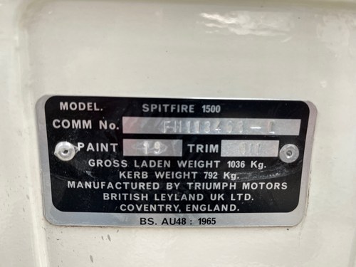 1978 Triumph Spitfire 1500 till salu (bild 16 av 43)