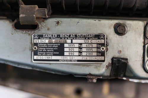 1977 Mercedes-Benz 230C W123 For Sale (picture 70 of 120)