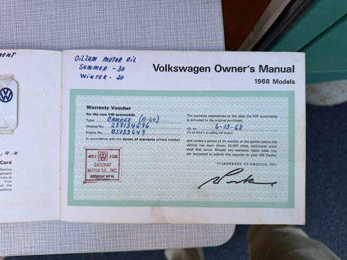 1968 Volkswagen Type 2 Bay Window Westfalia Camper Van En venta (imagen 142 de 146)