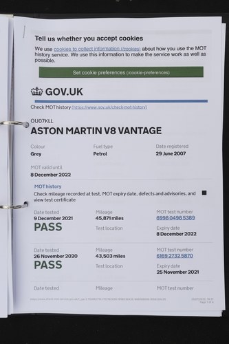 2007 Aston Martin V8 Vantage Roadster En venta (imagen 233 de 237)