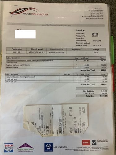 1981 Mercedes-Benz 380 SLC C107 For Sale (picture 71 of 122)