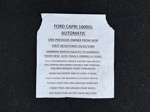 1980 Ford Capri 1.6 GL zum Verkauf (Bild 75 von 97)