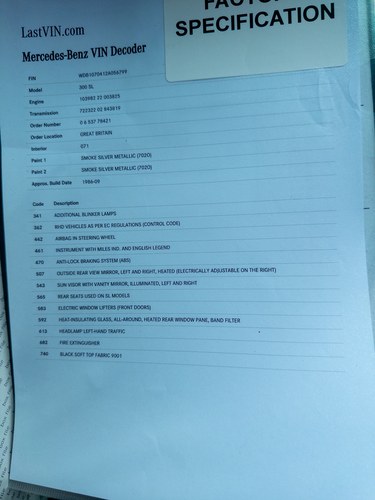 1986 Mercedes-Benz 300SL R107 51,251 miles till salu (bild 209 av 267)