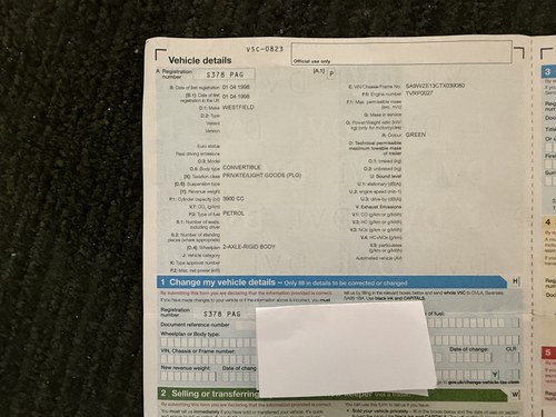 1998 Westfield SEight 3.9 zum Verkauf (Bild 108 von 110)