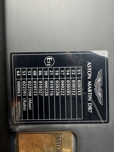 2002 Aston Martin DB7 Vantage Volante - Manual For Sale (picture 82 of 130)