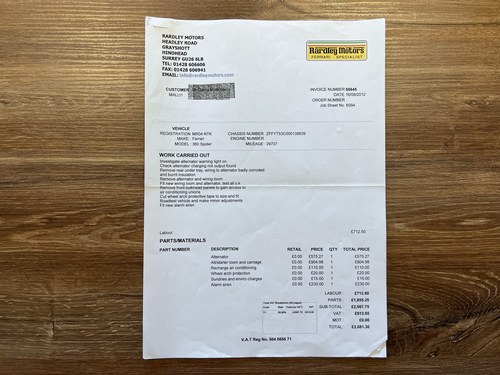 2004 Ferrari 360 Spider zum Verkauf (Bild 218 von 222)
